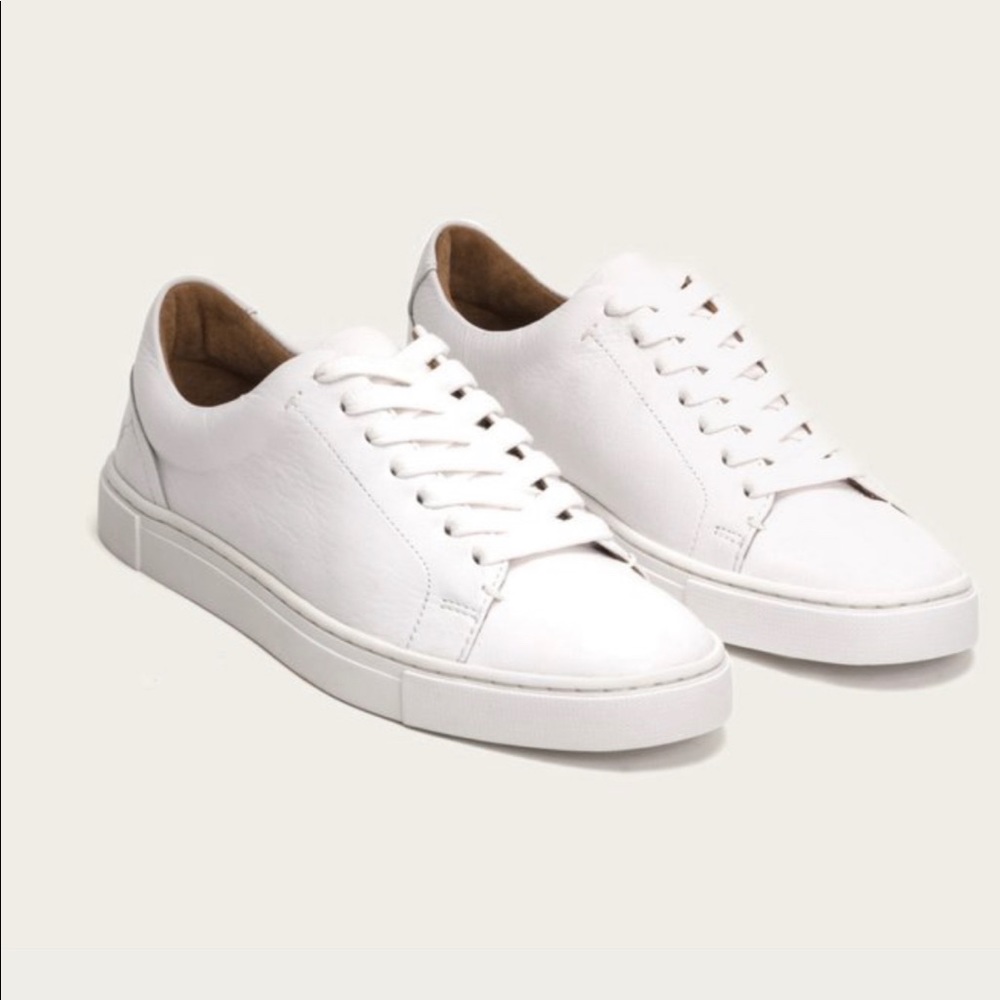 Frye Ivy Low Lace White Leather Sneakers NWT!